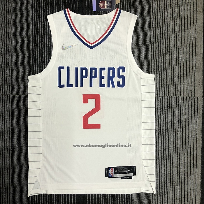 Maglia Los Angeles Clippers Kawhi Leonard #2 Association 2020-21 Autentico Bianco